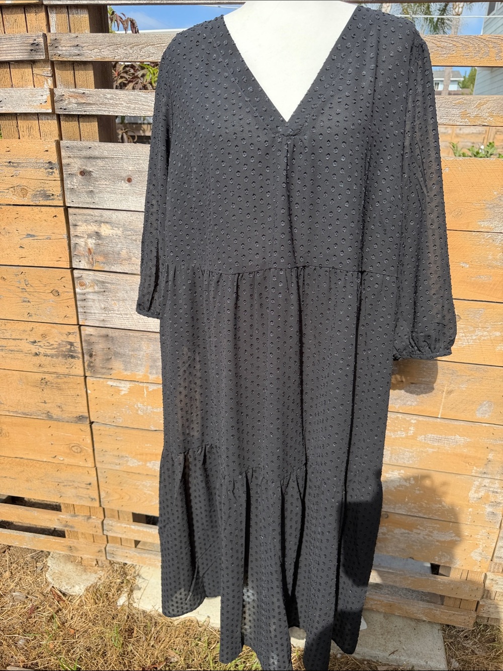 Mango Dress Ling Sleeve Black